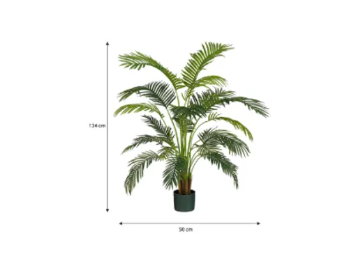 Kunstplant Mica Areca palm in pot groen 120x140cm