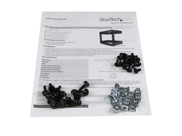 8U Open Frame Rack Wandmontage - 30Cm Diep