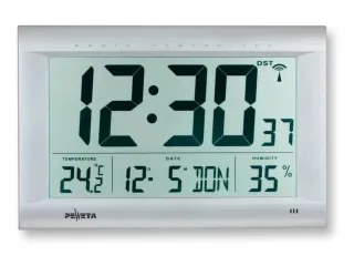 Digitale Radiowandklok Kunststof 270x410x43mm Lcd Cijfer H 120mm - 1
