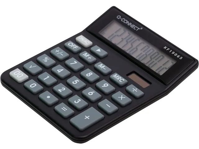 Q-CONNECT bureaurekenmachine KF19065 12 cijfers Zwart
