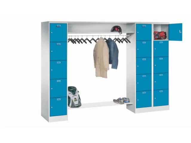 personeelsgarderobe cil.slot 1950x2550x500mm 3x5 vakken 400mm RAL5012