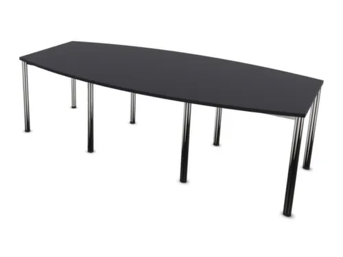 vergadertafel,HxBxD 740x2400x1200mm,vatvormig,CC-zwart