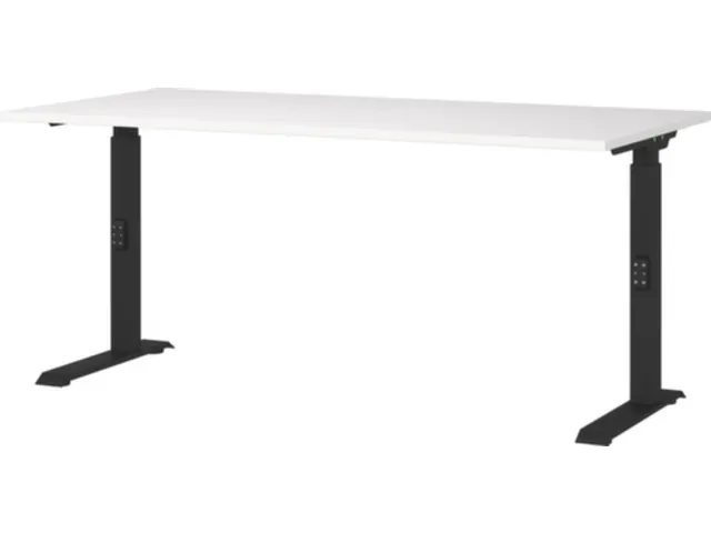 In hoogte verstelbaar bureau,HxBxD 680-910x1600x800mm,blad wit