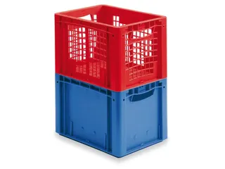 Euronorm Stapelkrat Pp Hxlxb 120X200X150Mm Wanden/bodem Gesloten Blauw - 3