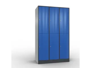 lockerkast,HxBxD 1950x1150x640mm,3x2vakken,romp RAL7021,front RAL5010 - 2