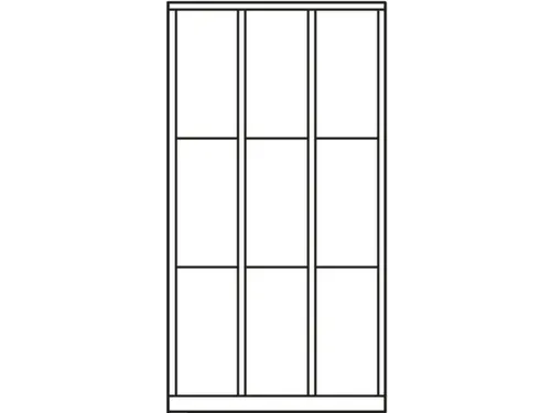 lockerkast,HxBxD 1850x900x500mm,3x4vakken,RAL7035,front RAL6011