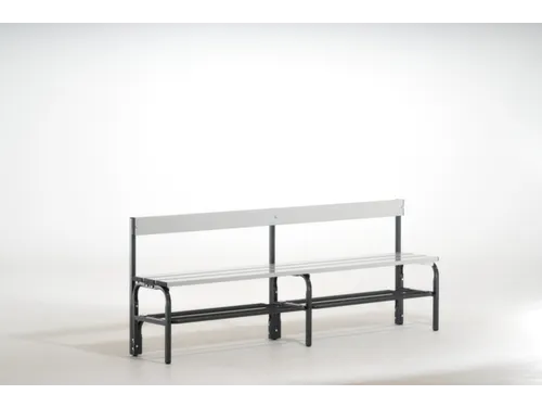 omkleedbank,HxLxD 770x2000x375mm,alu. lijsten,frame staal RAL7016