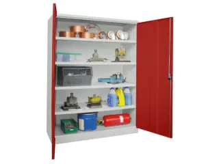 zwaarlastkast met openslaande deuren,RAL7035,front RAL3000 - 3