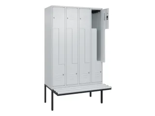 Z-garderobekast,HxBxD 2120x1200x815mm,8vak,vak B 300mm,cil.-slot - 2