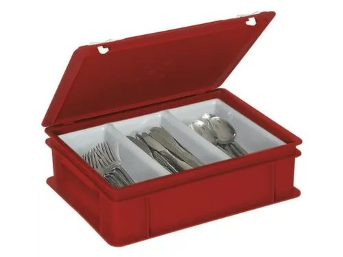 Euronormkoffer Indeling Bestek Pe Scharnierdeksel 130x400x300mm Rood