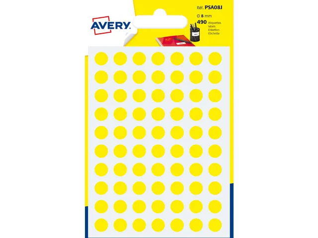 Etiquette Avery 8mm ronde