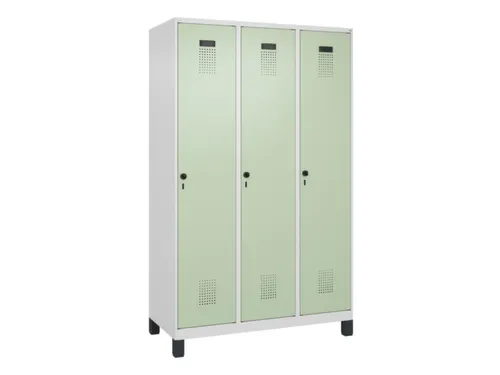 locker,HxBxD 1950x1200x500mm,3vak,vak B 400mm,draaigrendel,voeten
