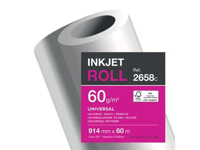 Plotterpapier Ft 914mmx60m, 60 Gram