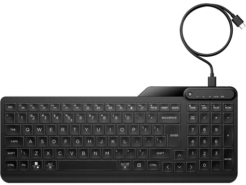 400 Backlit Toetsenbord Met Kabel QWERTY UK zwart