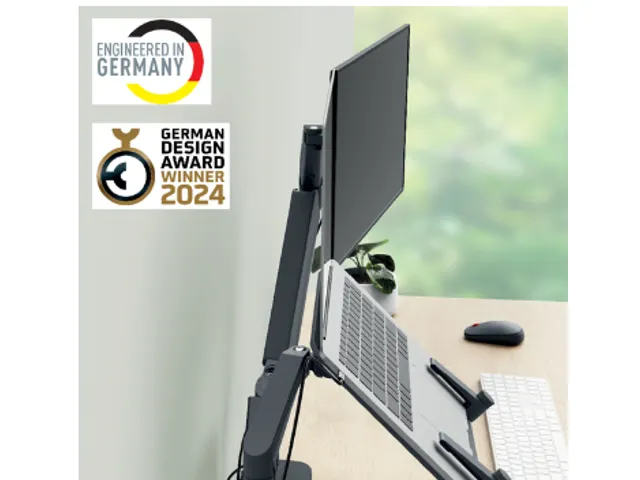 Monitor- en laptoparm Leitz Ergo ruimtebesparend dubbel donkergrijs