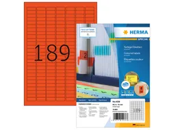 HERMA 4238 Gekleurde etiketten A4 25,4x10mm Rood 18900 stuks