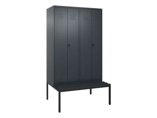 PBM-locker met bank,HxBxD 2120x1200x815mm,4vak,vak B 300mm