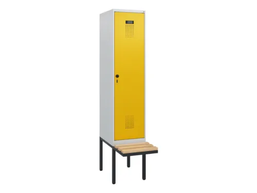 locker met bank,HxBxD 1950x400x815mm,1vak,vak B 400mm,draaigrendel