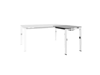 Bureau Linesto N4 aanbouwtafel 120x60cm lichtgrijs 25mm wit - 1