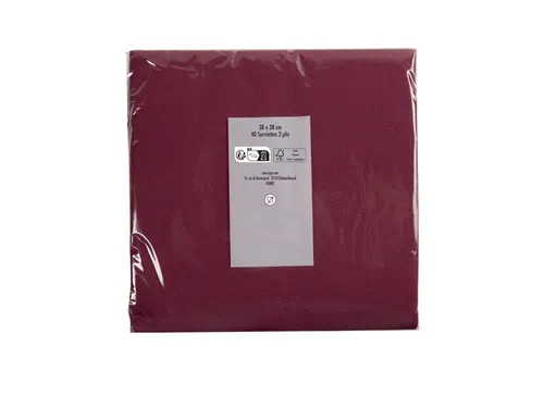 Servet Pronappe 1/4 vouw 2-laags 380x380mm 40 vel bordeauxrood