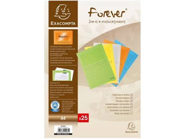 L-map Forever voor A4 pak van 25 stuks assorti