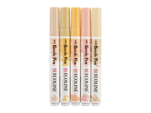 Feutre pinceau Talens Ecoline beige-rose assorti bliser 5 pièces