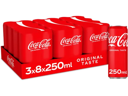 Coca-Cola Frisdrank sleek blik 25cl 24 stuks