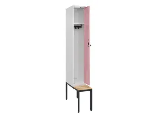 locker met bank,HxBxD 2120x300x815mm,1vak,vak B 300mm,draaigrendel - 2