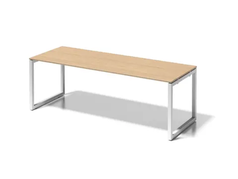 bureau,HxBxD 740x2200x800mm,blad esdoorn,sledeframe verkeerswit