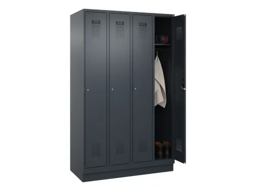 locker,HxBxD 1950x1200x500mm,4vak,vak B 300mm,cil.-slot,sokkel