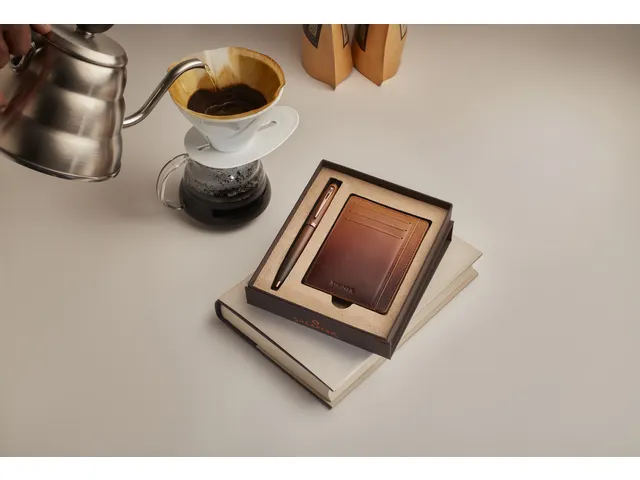 Balpen giftset Sheaffer 100 9374 Coffee Ed. Matt Brown met bruine cred