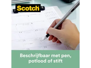 Plakband Scotch Magic 919 19mmx20m transparant + gerecyclede afroller - 5