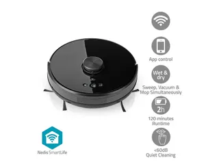 Robotstofzuiger Nedis wifi laser 3-in-1 zwart - 30