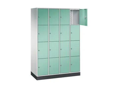 lockerkast,RAL 7035/RAL 7021,HxBxD 1950x1220x500mm,4x4vakken,cil.-slot