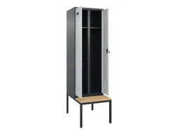 locker met bank,voor scheiding van kleding,HxBxD 2120x600x815mm,2vak