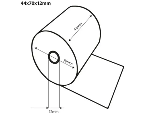 Rouleau caisse Quantore 44mmx44m Ø12mm blanc