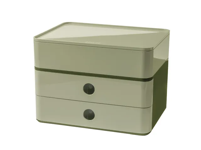 Smart-box Han Allison 2 tiroirs Blanc Vert clair Empilable