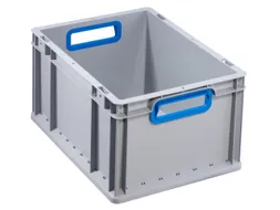 Euronorm-stapelbak 220x400x300mm Pp Wand/bodem Gesloten Grijs/blauw
