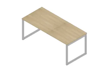 bureau,HxBxD 730x1800x800mm,blad eiken,sledeframe aluminium - 1