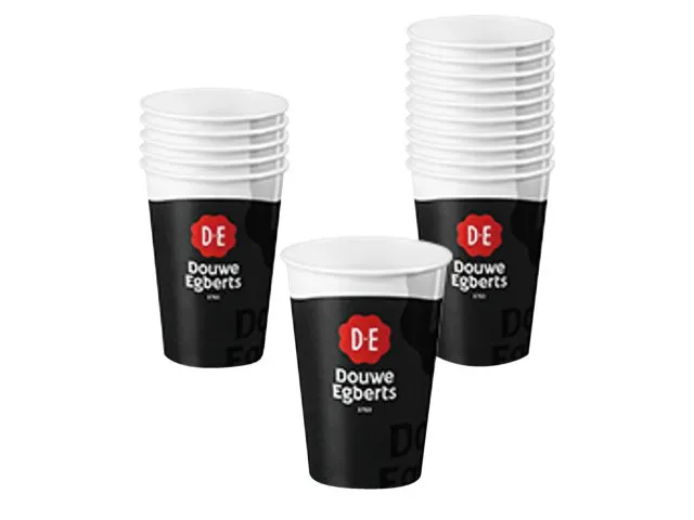 Beker karton Douwe Egberts 180ml zwart 100 stuks