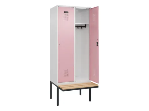 locker met bank,HxBxD 2120x800x815mm,2vak,vak B 400mm,cilinderslot