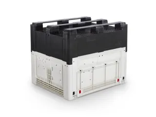 Palletbox,HxLxB 978x1200x1000mm,905l,PE,zwart/ivoorkleurig - 2