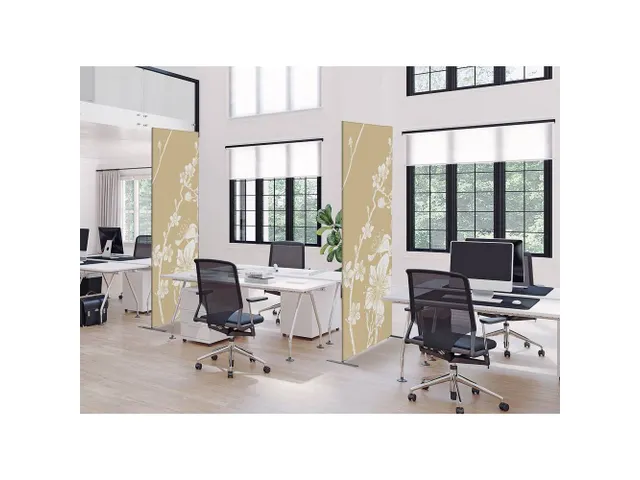 Cloison de séparation Textile Deco 85x200 Botanique Feuilles Beige EC