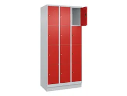 lockerkast,HxBxD 1950x900x500mm,3x4vakken,vak B 300mm,cil.-slot,sokkel