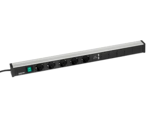 energielijst,v. montagetafel,HxBxD 52x683x44mm,m. loket,5stekkerdozen