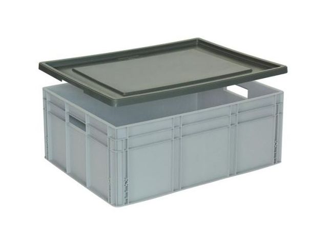 OUTLET stolpdeksel PP v. grote euronorm-container 130l v. bak LxB 800x | MagazijnwagenWinkel.be