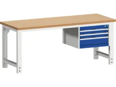 établi HxlxP 740-1140x2000x750mm plateau hêtre rouge force 1500kg