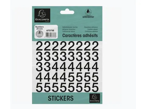 Zelfklevende nummers (20mm) zwart