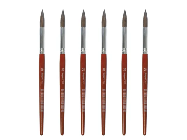 Penseel Kangaro Serie 120 rond Nr. 20 geitenhaar doos 6 stuks