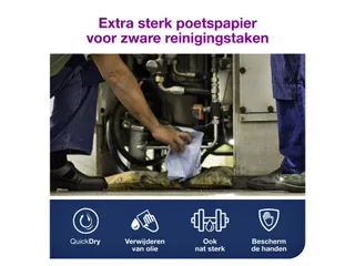 Reinigingsdoek Tork 130082 Heavy-Duty W4 gevouwen 100 vel blauw 130082 - 6